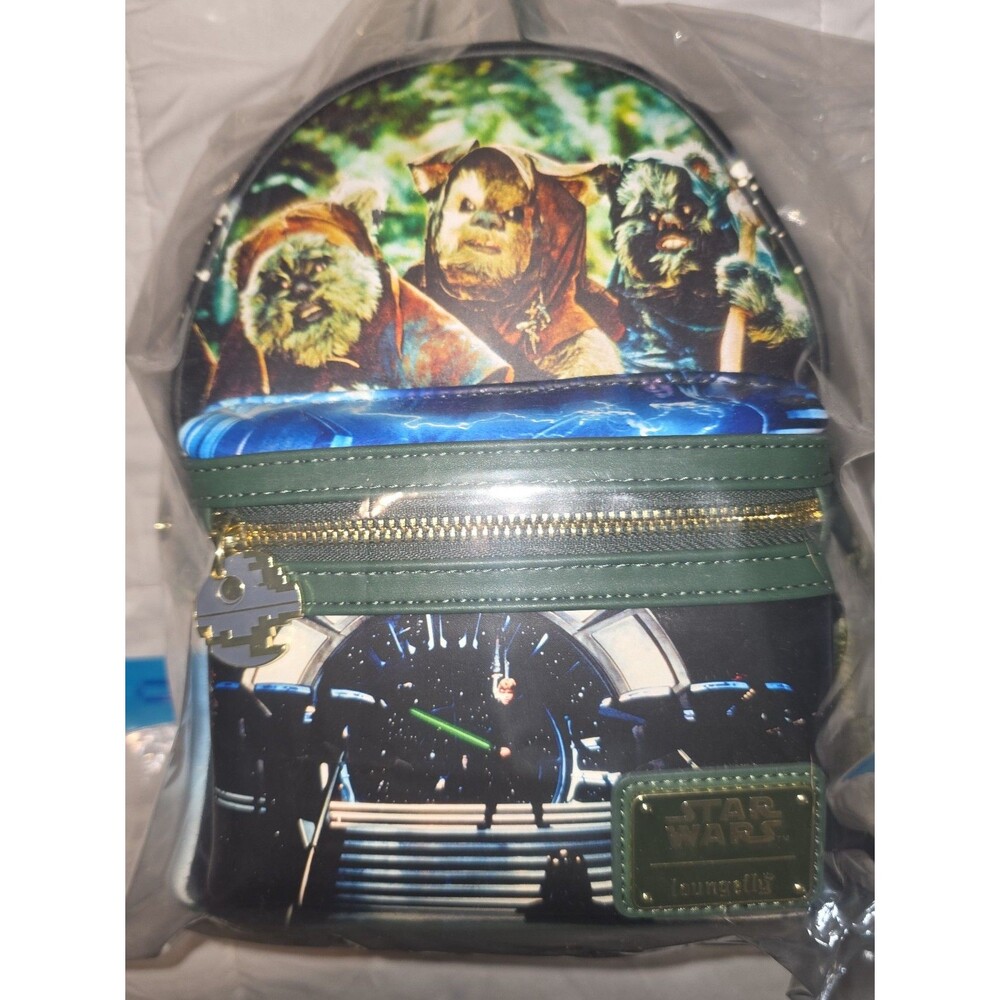 NWT loungefly Disney star wars ewok Luke Vader print mini backpack bookbag!